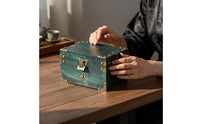 Wooden Jewelry Box Lockable Design Chinese Design Keepsake Box Antique Design Treasure Chest Multifunctional for Home Decor