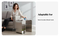 Luxury Aesthetic C-Shaped Accent Table Space-Saving C-Shaped Couch Desk Multi-Functional Nightstand Minimalist Design for Apartment Dwellers, Remote Workers, Living Room, Bedroom, Small Spaces, Home Office