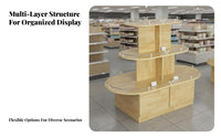 Multi-Functional Island Display Shelf Versatile Retail Display Cabinet Sturdy Construction Retail Fixture Easy Assembly for Shopkeepers, Supermarket Managers, Small Business Owners, Shopping Mall, Temporary Shops, Boutique, Trade Exhibition S