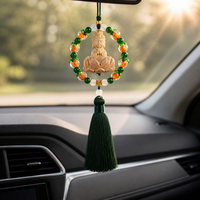 Lucky Lotus Luminous Deer Car Ornament for Good Fortune and Safety