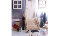 Wooden Dollhouse Staircase Stepped Design Dollhouse Stairs Smooth Finish Miniature Staircase