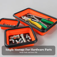 Large Capacity Foldable Attractive Parts Tray Easy to Clean Attractive Parts Tray Non-Scratch for DIY Enthusiasts, Auto Repair, Workshop