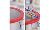 Stainless Steel Vacuum Degassing Container Transparent Lid Vacuum Chamber with Hose Heavy Duty Degassing Chamber with Hose Airtight for Hobbyists, Professionals, Resin Casting, Silicone Molding, Laboratory