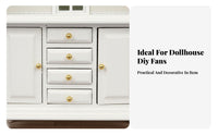 Dollhouse Display Cabinet Handmade 1:12 Scale Cabinet Opening Doors 1/12 Scale Dollhouse Hutch for Collectors, Hobbyists