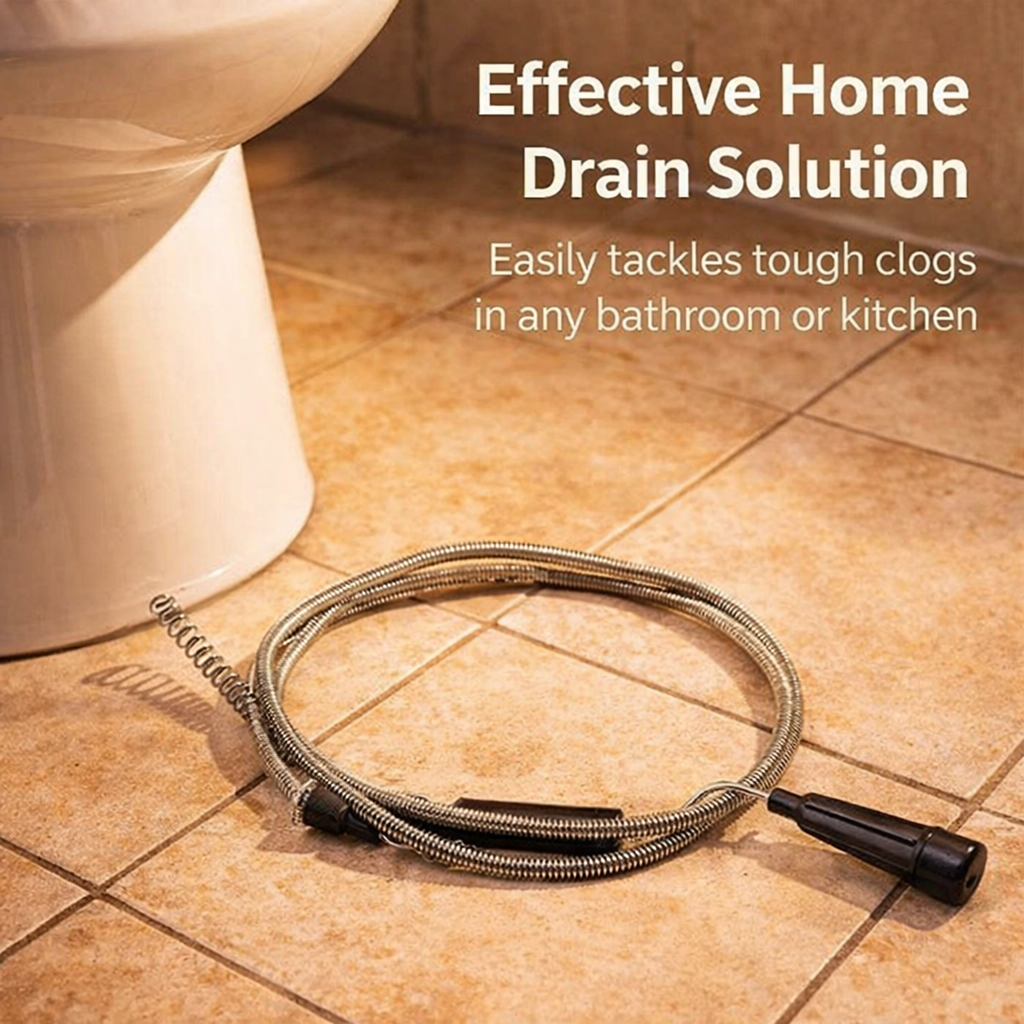 Flexible for Toilet and Kitchen Sink, Auger Snake Pipe Unclogger, Clogged Drain Remover for Homeowners Cleaning