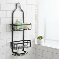 Over the Shower Fixture Organizer With Hooks over the Shower Fixture Rack Rust Resistant Metal Washroom Shelf for Renters, Students, Apartment