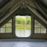 Inflatable Canvas Tents for Camping 1-4 Person Double Layer Four Season Glamping