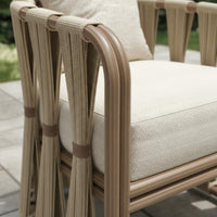 Rattan Sofa Set Woven Design Weather-Resistant Patio Sofa Balcony Chair Set Comfortable Cushions Wicker Patio Couch Space-Saving