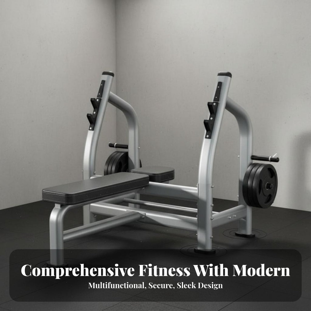 Thickened Steel Frame Barbell Bench with Rack High Load Capacity Heavy Duty Weightlifting Bed Stable Structure Strength Training Equipment Long-Lasting Construction for Weightlifters, Bodybuilders, Home Gym