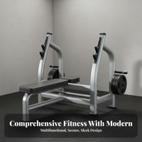 Thickened Steel Frame Barbell Bench with Rack High Load Capacity Heavy Duty Weightlifting Bed Stable Structure Strength Training Equipment Long-Lasting Construction for Weightlifters, Bodybuilders, Home Gym