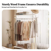Movable Rolling Clothes Rack with Shelf Sturdy Rolling Garment Rack with Shelves Minimalist Design Coat Stand Space-Saving for Families, Students, Renters, Entryway, Bedroom, Living Room, Office