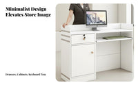 Small Checkout Counter Sturdy Construction Salon Reception Desk Spacious Workspace Front Desk with Storage for Receptionists, Boutique, Lobby