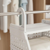 Foldable Hanging Shelf Space Saving Hanging Closet Organizer Easy Access Multi-Layer Wardrobe Rack for Bedroom, Dorm Room