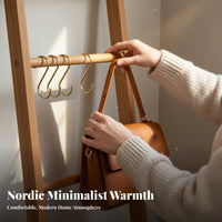 Freestanding Leaning Ladder Rack Space-Saving Garment Stand Simple Design Clothing Organizer Minimalist Aesthetic for Apartment Dwellers, Students, Homeowners, Bedroom, wardrobe area, Entryway
