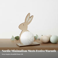 Nordic design Easter rabtouch Figurine vernal Decor Easter rabtouch outline Handmade desktop decoration Hand Painted for Gift Givers, Kids, Desktop, Shelf Display, Home