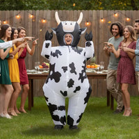 Inflatable Cow Costume Black-and-White Inflate Cow Costume Lightweight
