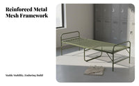 Foldable Design Folding Metal Cot Space-Saving Portable Bed Heavy-Duty Frame Bedroom Furniture Easy Assembly for Guests, Students, Office Workers, Dorm Room, Small Apartment, Home