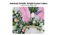 Artificial Greenery Easter Bunny Wreath Festive Holiday Essence Easter Door Decoration Soft Fabric Textile for Porch Decor