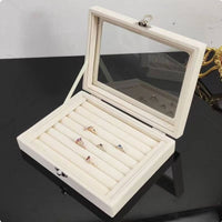 Large Capacity Band Earring Storage Case Multi-Functional Velvet Jewelry Box Space-Saving Band Display Organizer Dust-Proof for Closet, Drawer