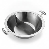 Hammered Texture Yin Two-Compartment Pot Induction Compatible Divided Broth Pot