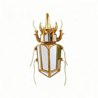Mirrored Creative Beetle Decorative Mirror Reflective Sculpture with Mirror Geometric Beetle Wall Decor Nature-Inspired for Art Collectors, Living Room, Entryway