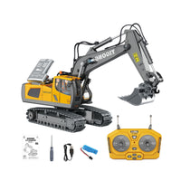 Excavator with Alloy Scoop 1:20 Scale Wireless Control Excavator RC Digger 11-Function Digger Tracked for Children, Indoor Play
