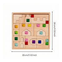Shape Matching Board Educational Wooden Puzzle Geometric Shape Puzzle for Preschoolers, Playroom