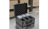 Black Aluminum Carrying Case Portable Aluminum Tool Case Foam Padded Storage for Travel, Workshop