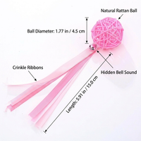 Colorful Interactive Cat Toys, Rattan Ball with Ribbons, Cat Toy Balls for Kittens, Playing Chewing Toy Cat, Cat Owner Gift, Cat Lover Present