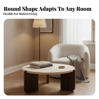 Round Stdistinct-Top Tripod Table Wabi-Sabi Design Round Pedestal Table Minimalist design Household Furniture for Families, Adults, Balcony, Office, Bedroom