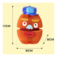 Pressure-Activated Paper-Art Character Figure Stacked Form Accordion-Folded Paper Figure