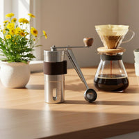 Manual Coffee Grinder Anti-Slip Grip Hand Coffee Bean Grinder Kitchen Gadget Lightweight Viewing Window for Travelers, Camping