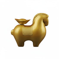 Alloy Material Rotating Yuanbao Horse Figurine Ideal Gift Wealth Horse Ornament for Business Owners, Office, Desk