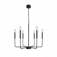 Iron Branch Chandelier Farmhouse Contemporary Taper Chandelier Metal Frame Indoor Lighting for Dining Room