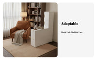 With casters Wheeled Sofsemi-circular-Table Mobile Design C-Shaped Rolling Table Light Luxury aesthetic Storage Cabinet Space-Saving for Apartment Dwellers, residents, Home Office Workers, Living Room, Small areas, Bedroom