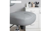 Adjustable Rolling Stool with Backrest Back Support Professional Assistant Stool PU Leather Upholstery Task Chair for Dentists, Nurses