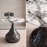 Pedestal Side Table Sculptural Pedestal End Table Modern Furniture for Living Room, Reading Corner