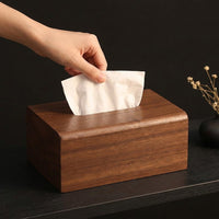 Tissue Box for Home Decor and Kitchen Decor, Solid Black Walnut Wood Napkin Holder, Minimalist Tissue Box Cover for Home Office, Wooden Design