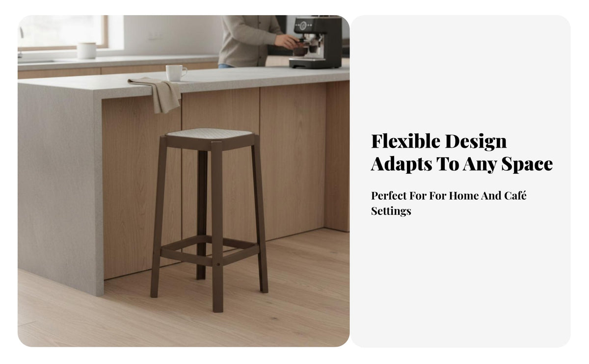 Minimalist Design Backless Counter Stool Stable Widened Base Bar Chair Floor Protection Hoop Seating Furniture Easy Assembly for Adults, Cafe Owners, Homeowners, Kitchen Island, Dining Room