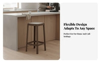Minimalist Design Backless Counter Stool Stable Widened Base Bar Chair Floor Protection Hoop Seating Furniture Easy Assembly for Adults, Cafe Owners, Homeowners, Kitchen Island, Dining Room