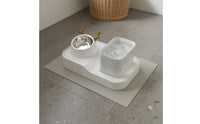 Dual Use 2-in-1 Pet Feeder Easy to Clean Water Fountain Bowl Large Capacity Feline Water Dispenser Visible Level for Cats, Small Dogs