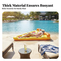 Pizza Slice Inflatable Lounger Fun Design Pizza Inflatable Lounger Material Oversized Meal Floatie for Adults, Teens, Beach, Summer Vacation, Lake