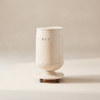 Trash Can with Lid Cylindrical Hinged-Lid Bin Modern Pedestal Trash Can for Washroom, Office, Bedroom