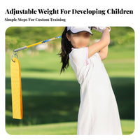 Flexible Shaft Kids Golf Swing Whip Builds Muscle Memory Sound Feedback Golf Coach Removable Weights for Beginners, Home Use, Backyard