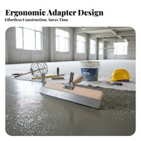 Double-Sided-Sided Notches Self-Leveling Floor Scraper High-Carbon Steel Blade Self-Leveling Cement Scraper Adjustable Handle Adapter Epoxy Floor Coating Trowel Heavy Duty for Contractors, DIY Enthusiasts, Garage Floors, Warehouses, Workshops, Basements