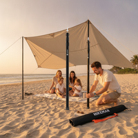Outdoor 3m Aluminum Alloy Tarp Pole Tent Awning Support Rod Telescopic Thickened Stand