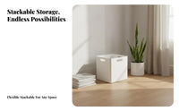 Lidded Storage Cube Large Capacity Organizer Box Stackable for Parents, Students