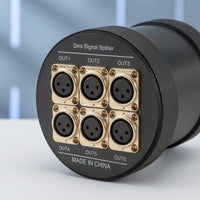DMX-Compatible Splitter with Strap Rigging-Mount DMX-Compatible Splitter Amplifier 6-Way 3-Pin for Stage Technicians, Theaters