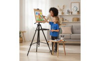 Matte Black Hand-Crank Easel Adjustable Foldable Tripod Easel Portable Sturdy for Artists, Painters, Students, Outdoor Painting, Studio, Art Class