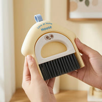 2 Pieces Compact Desktop Cleaning Set Handheld Mini Dustpan and Brush Set Space-Saving Hand Broom with Dustpan Portable for Office Workers, Students, Keyboard, Dorm Room